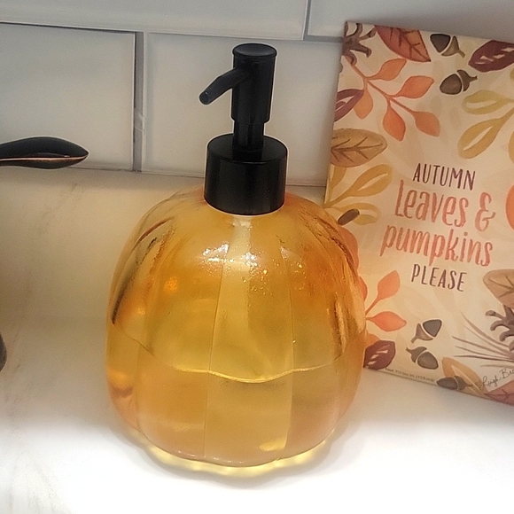 Glass Pumpkin Soap Dispenser - Picture 1 of 1